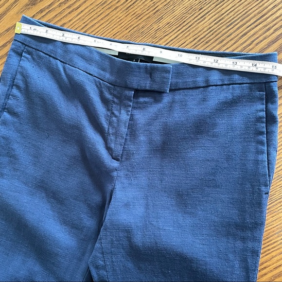 Ann Taylor Linen Cuffed Capri Pants in Blue - Picture 8 of 9
